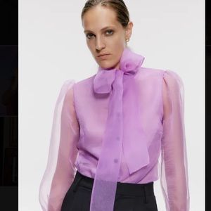 Used Zara lilac organza blouse